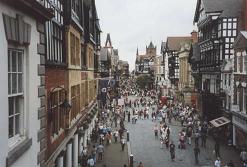 eine Straße in Chester