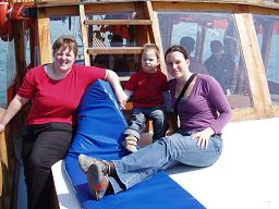 Wir drei auf dem Boot
